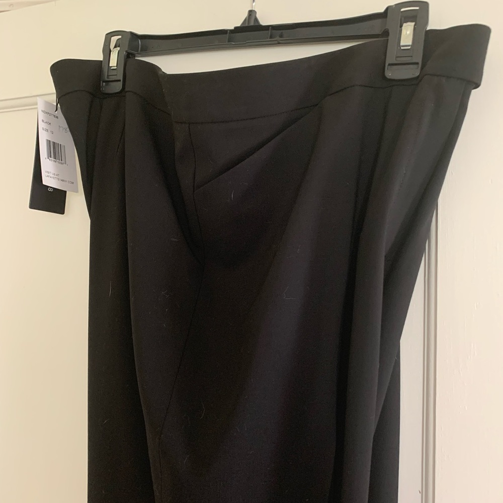 NEW Lafayette 148 black wool gaberdine pant
